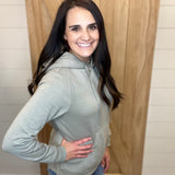 Light Olive Lucy Hoodie Top - Sweatshirt THREAD & SUPPLY