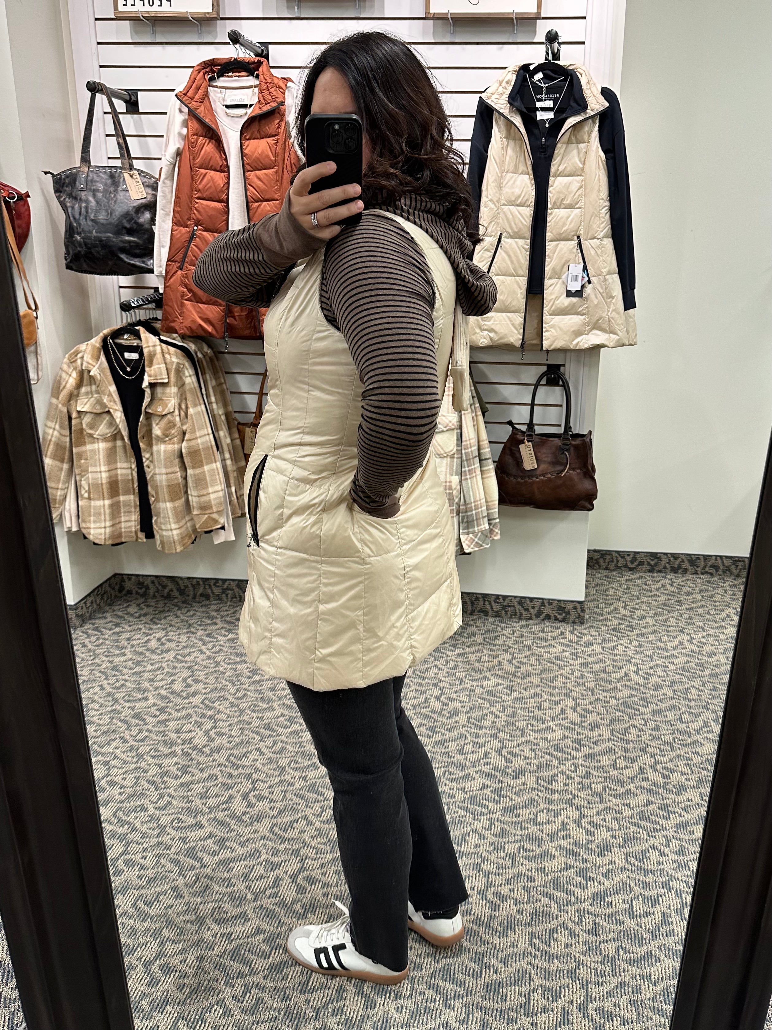 Long Bone Down Vest Outerwear - Vest Anorak