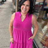 Magenta Liz Tiered Dress Dresses DEAR SCARLETT