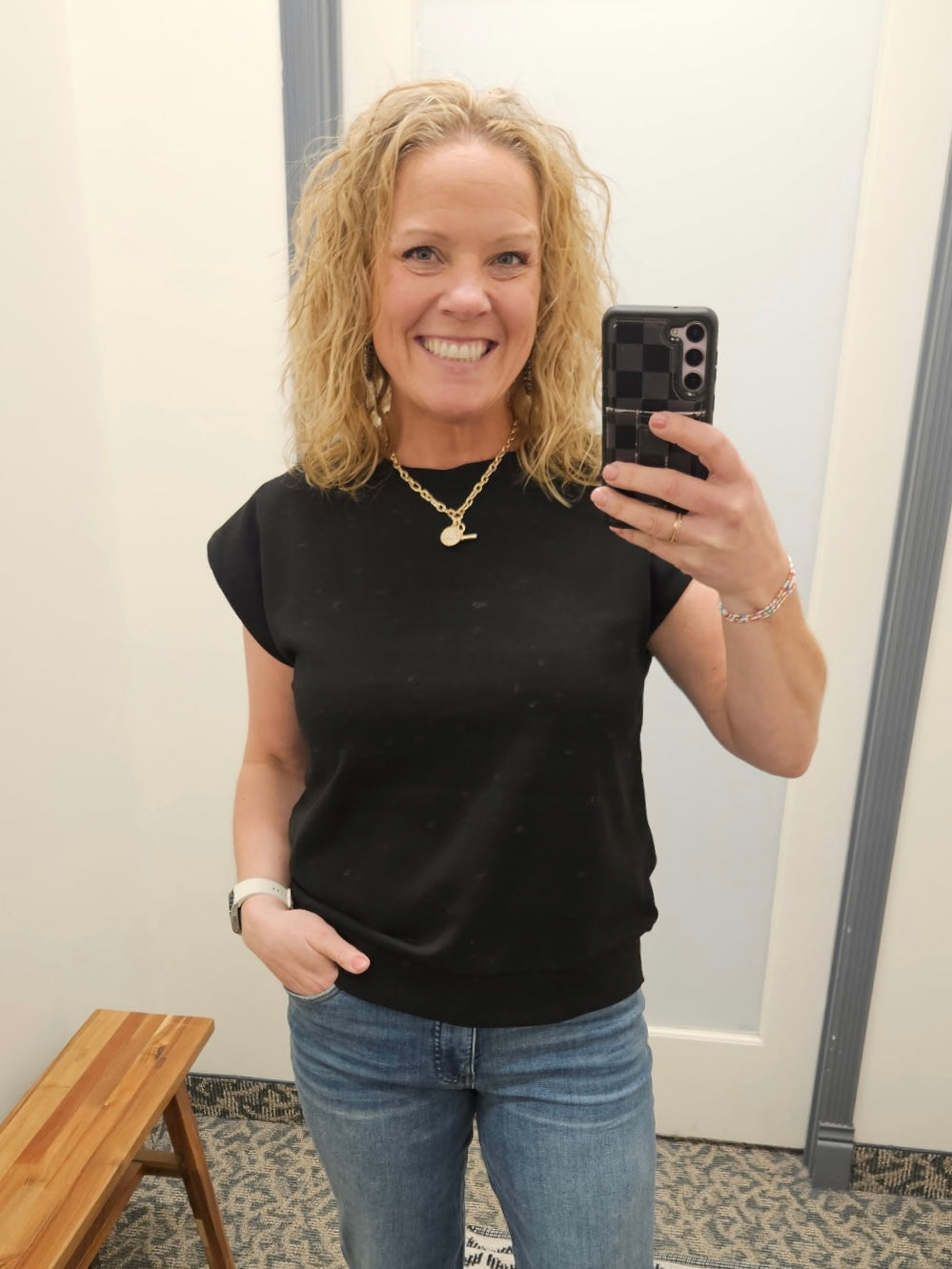 Black Terry Crew Muscle Shirtshirt Top - Tee DOE & RAE