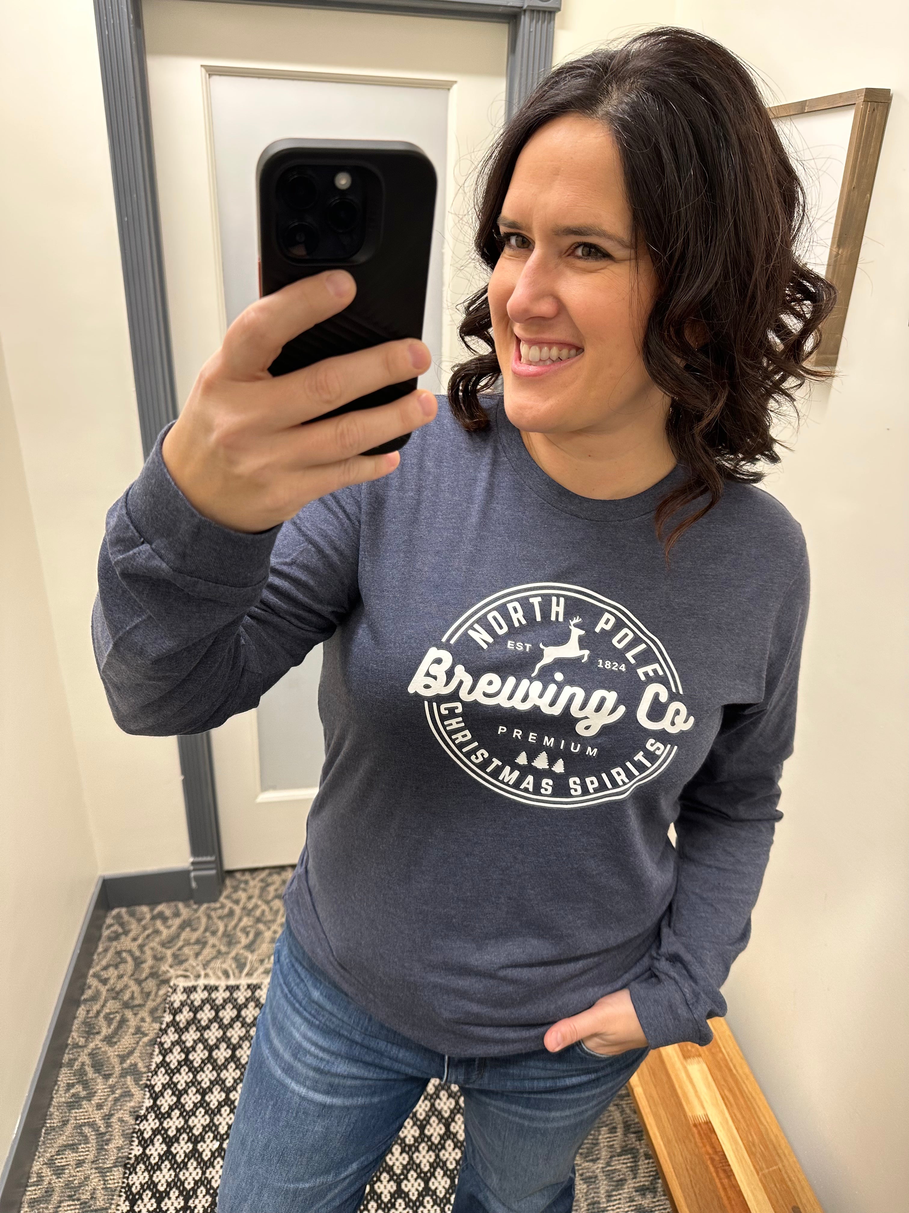 Navy North Pole Brewing Co Top - Tee HUMM & WILLOW