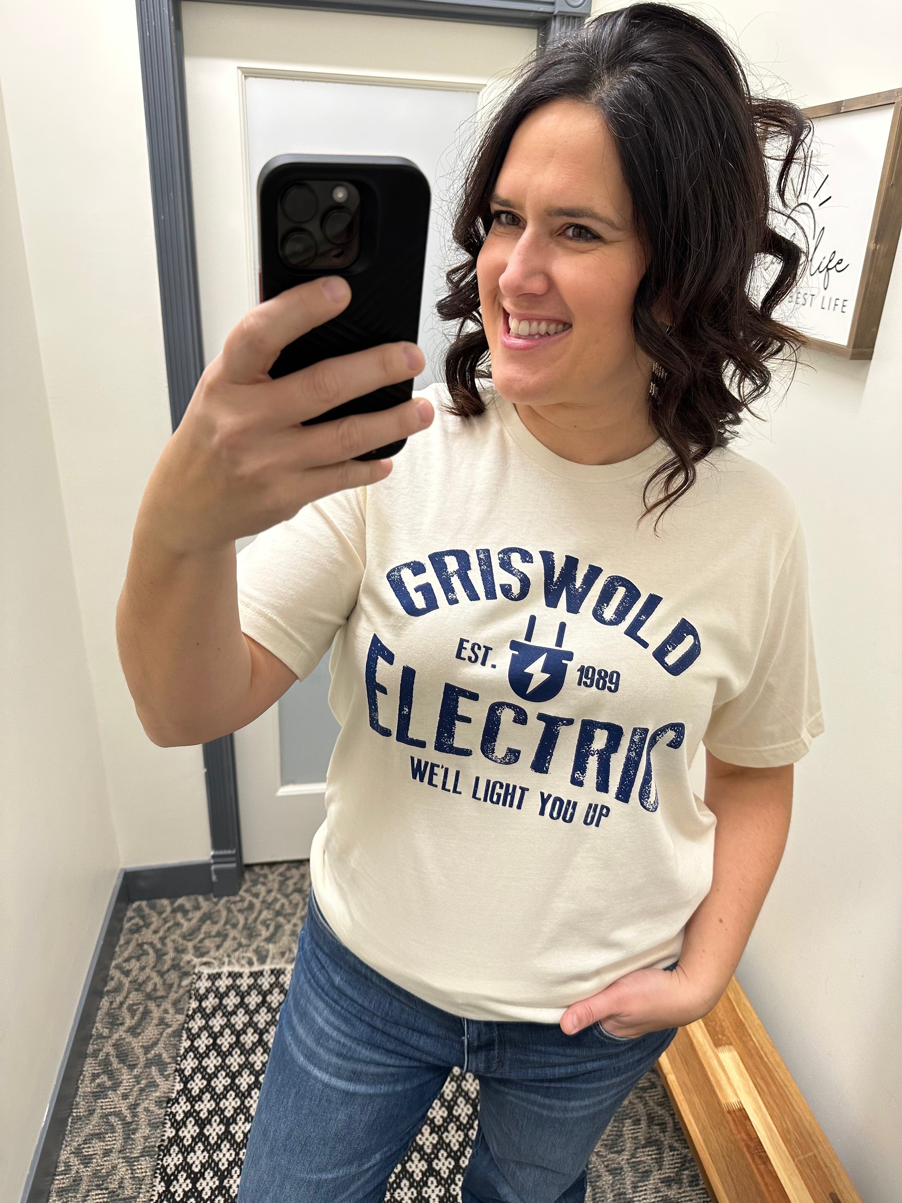 Cream Griswold Electric Well Light T graphic t-shirt KISSED APPAREL