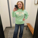 Mint Sanded Hooded Sweatshirt Top - Sweatshirt LAKEGIRL