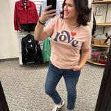 Peach Vintage Love Graphic Tee Top - Tee PAR.TEES