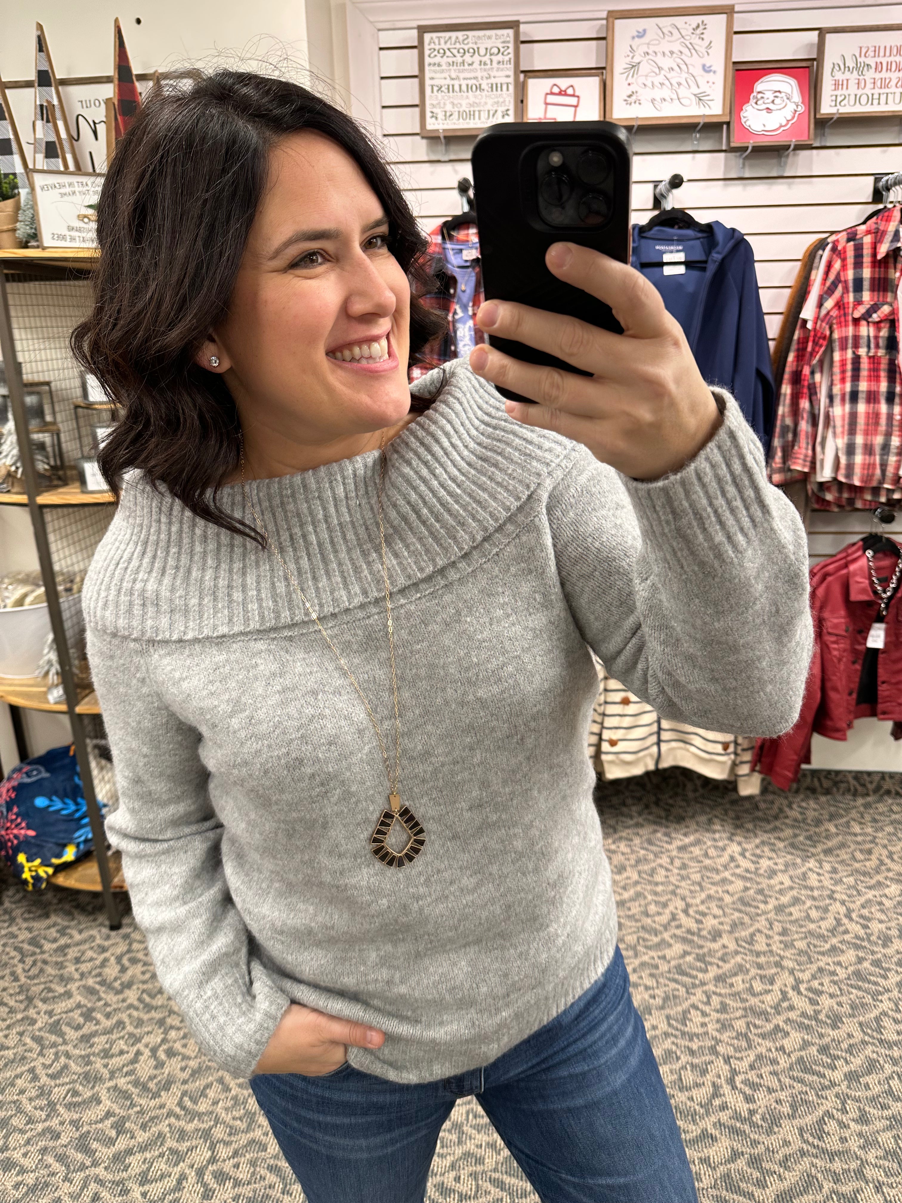 Grey Marilyn Sweater Top - Sweater RD International