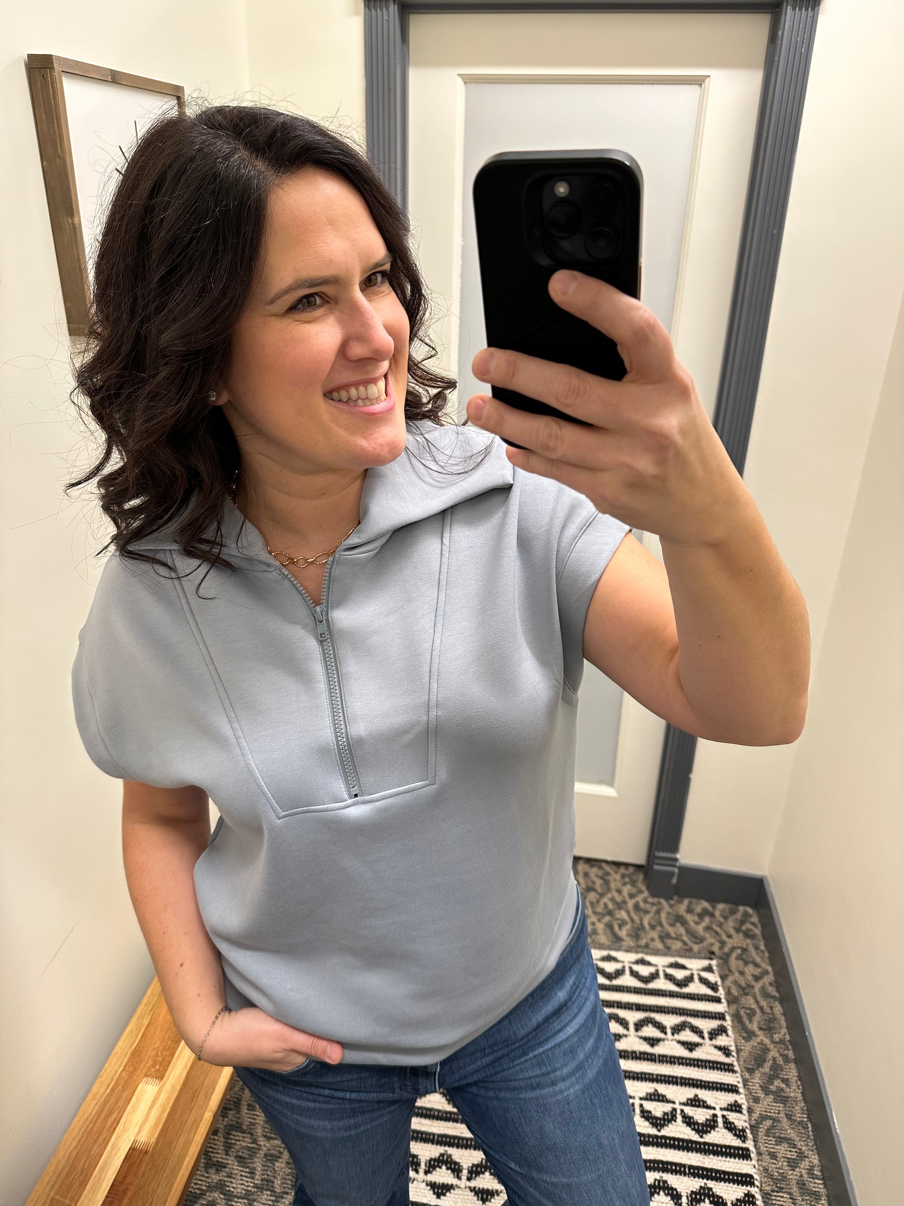 Slate Scuba Half Zip Top Tops- Tees WISHLIST