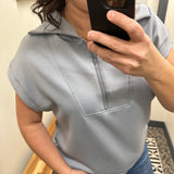 Slate Scuba Half Zip Top Tops- Tees WISHLIST