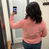 Coral/Blush Half Zip Pull Over Tops- Sweatshirt WISHLIST