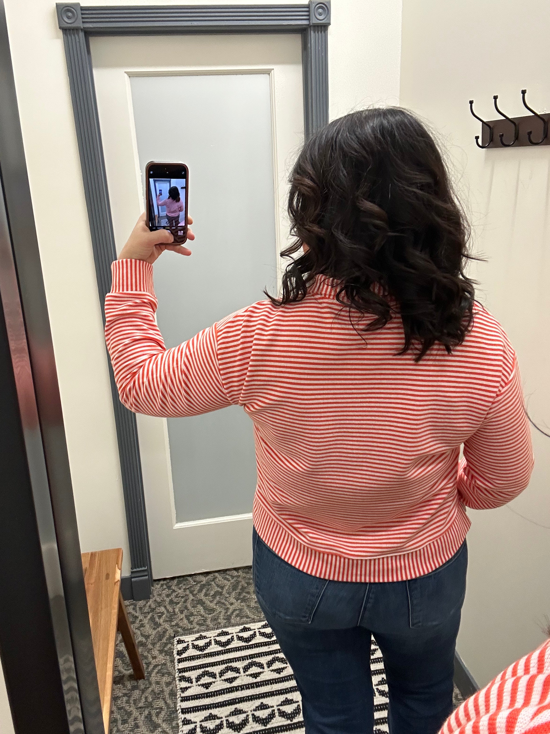 Coral/Blush Half Zip Pull Over Tops- Sweatshirt WISHLIST