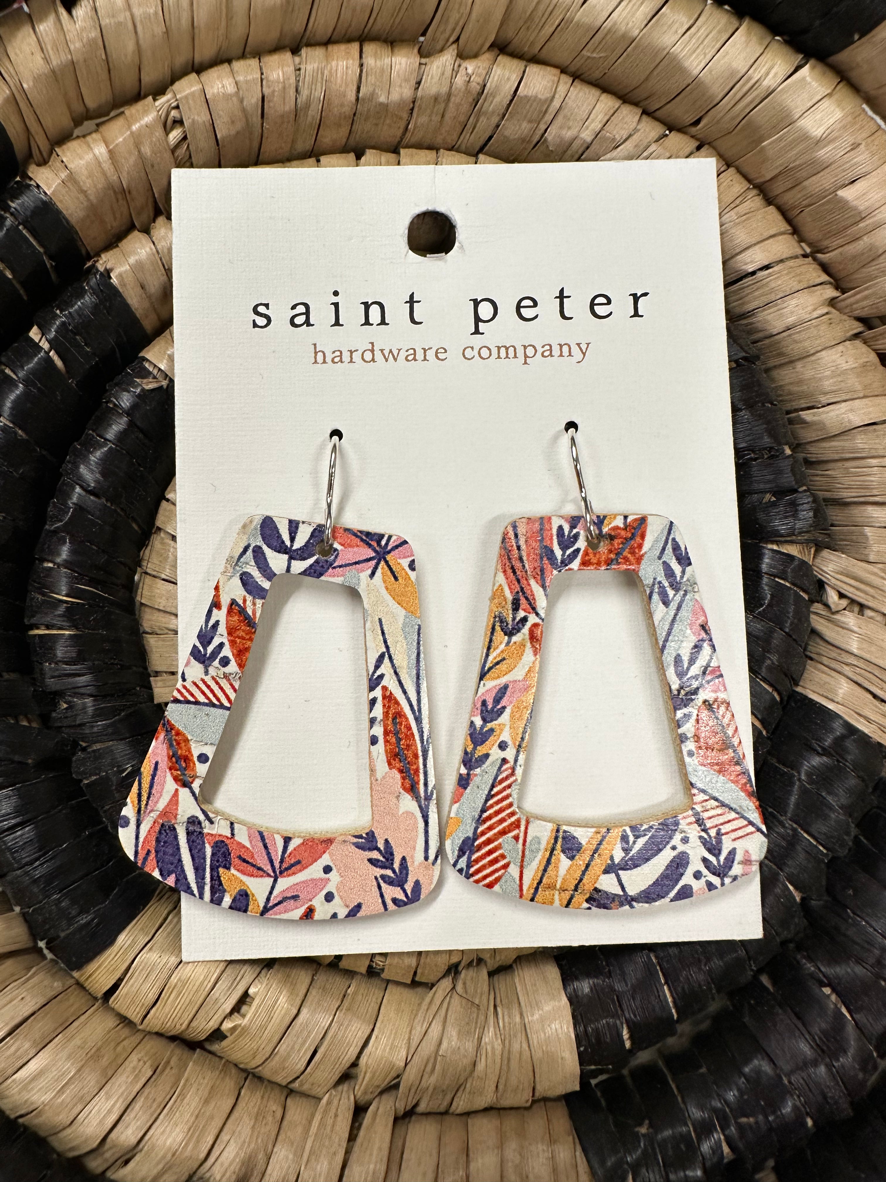 Multi Color Geo Rectangle Earrings Jewelry - Earrings St. Peter Hardware