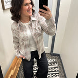 Pink, Gray & Tan Plaid Markus Button Up Tops - Button Ups PANACHE