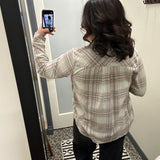 Pink, Gray & Tan Plaid Markus Button Up Tops - Button Ups PANACHE