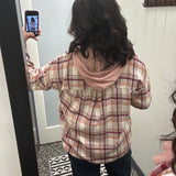 Pink Hooded Button Down Shacket Outerwear- Jackets STACCATO