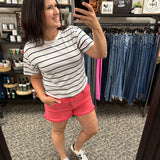 White/Navy Stripe Katelin Tee Tops- Tees THREAD & SUPPLY