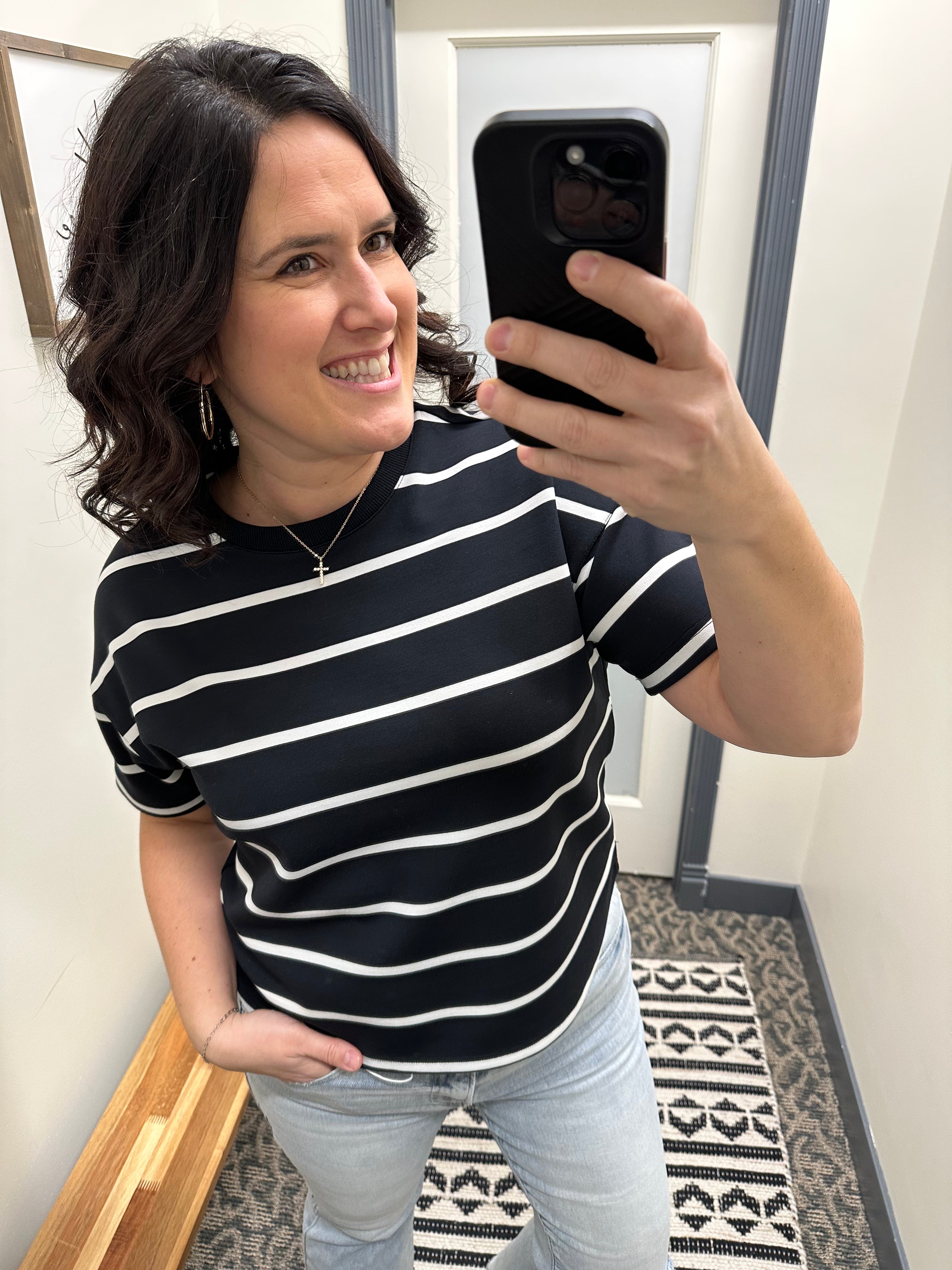 Black Stripe Corrie Tee Tops- Tees THREAD & SUPPLY