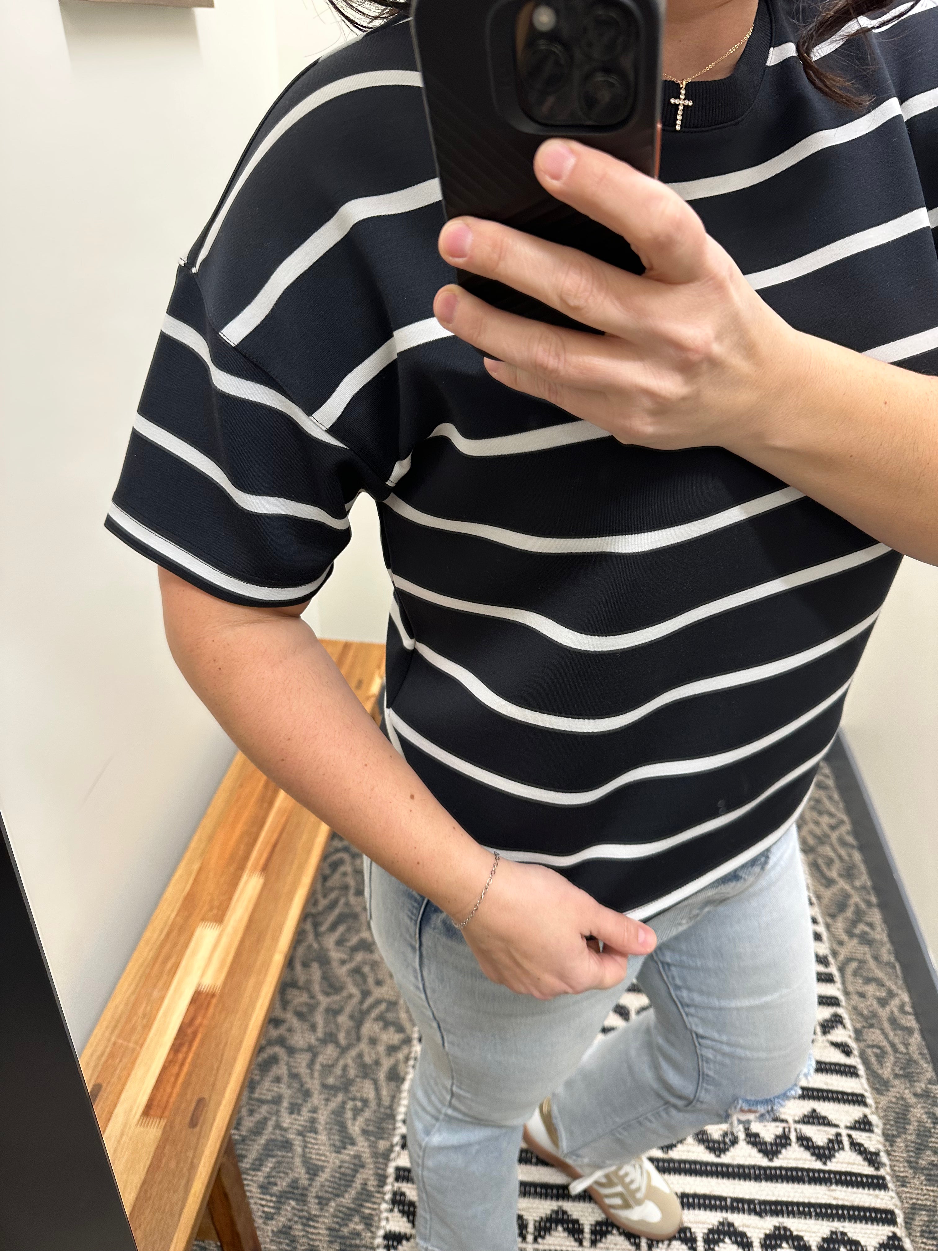 Black Stripe Corrie Tee Tops- Tees THREAD & SUPPLY