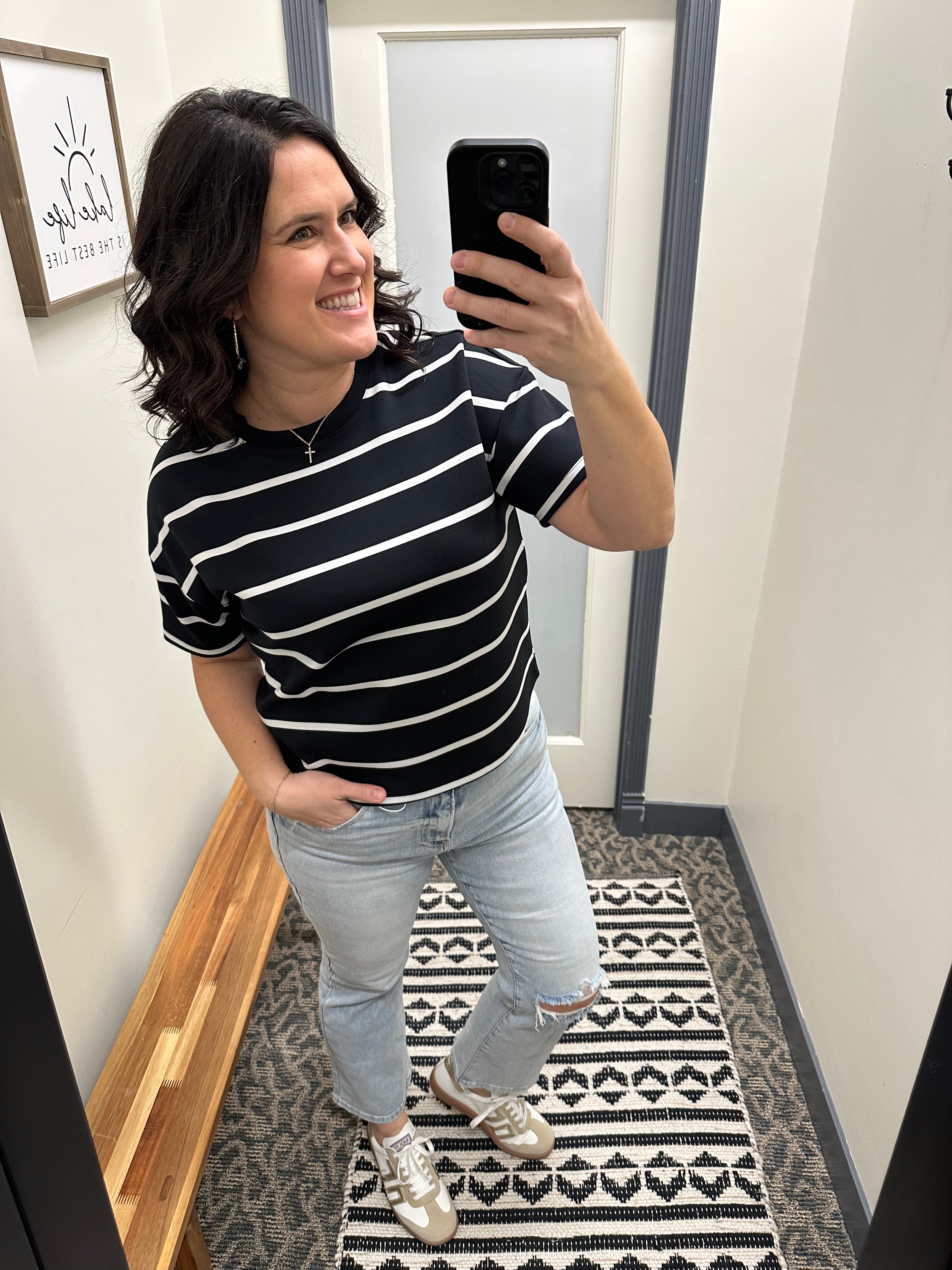 Black Stripe Corrie Tee Tops- Tees THREAD & SUPPLY