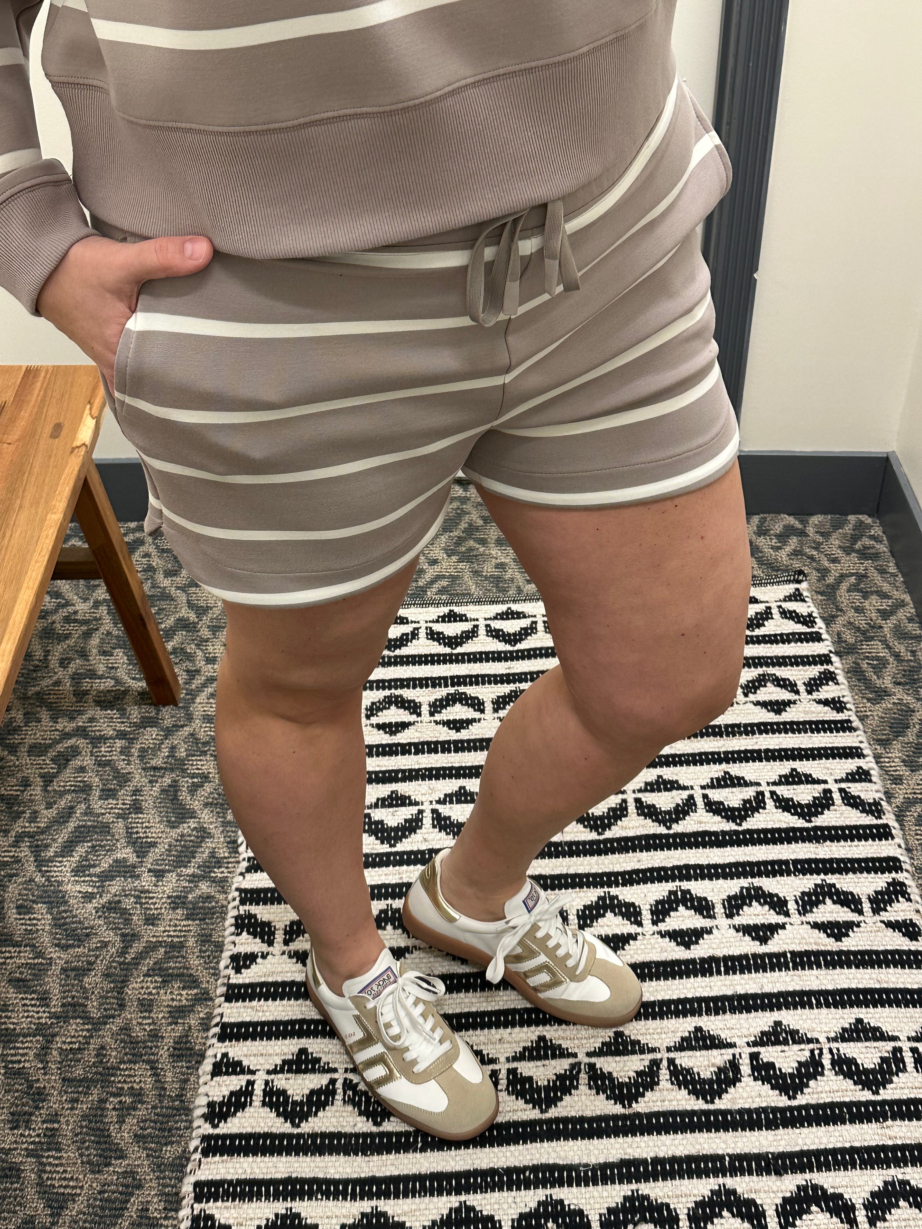 Mushroom Stripe Rosie Shorts Bottoms - Shorts THREAD & SUPPLY
