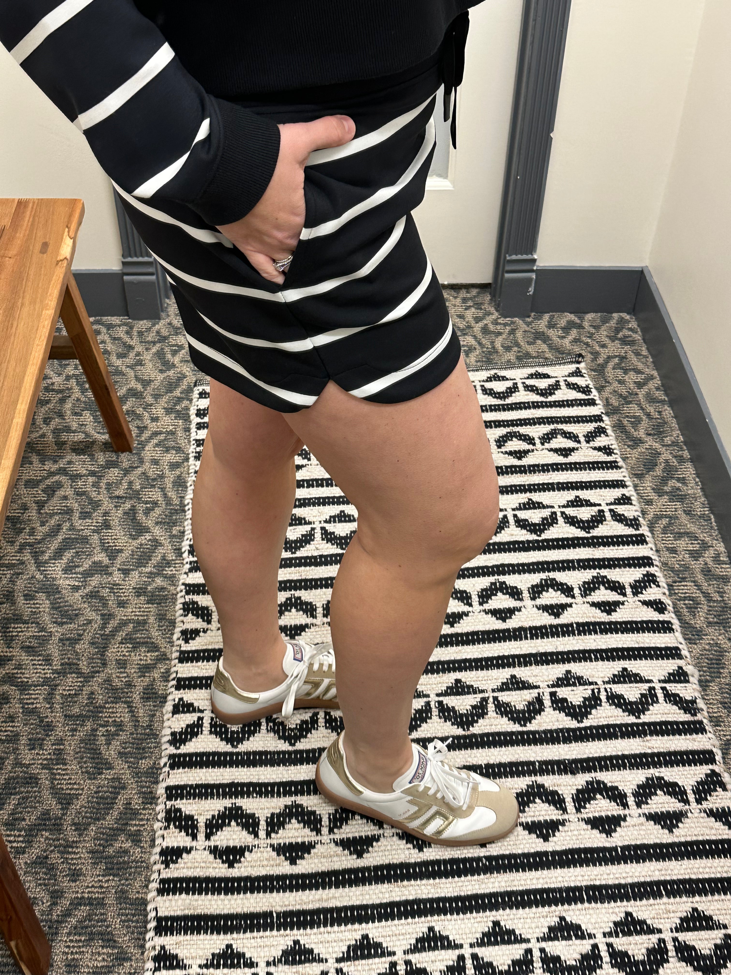 Black Stripe Rosie Shorts Bottoms - Shorts THREAD & SUPPLY