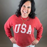 Red Jordan Sweatshirt Top- Sweatshirt THREAD & SUPPLY