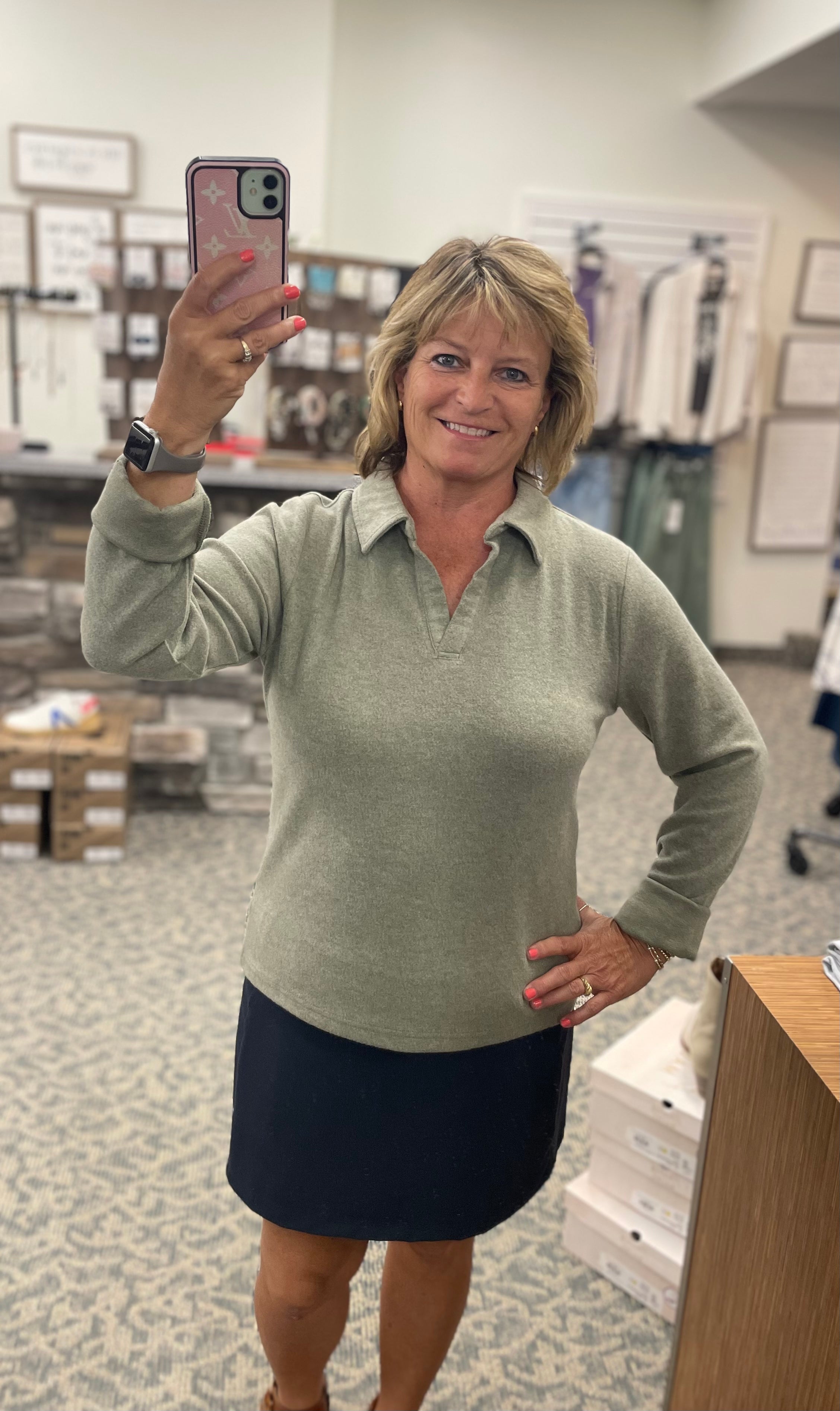 Light Olive Alaine Top Top- Sweatshirts THREAD & SUPPLY