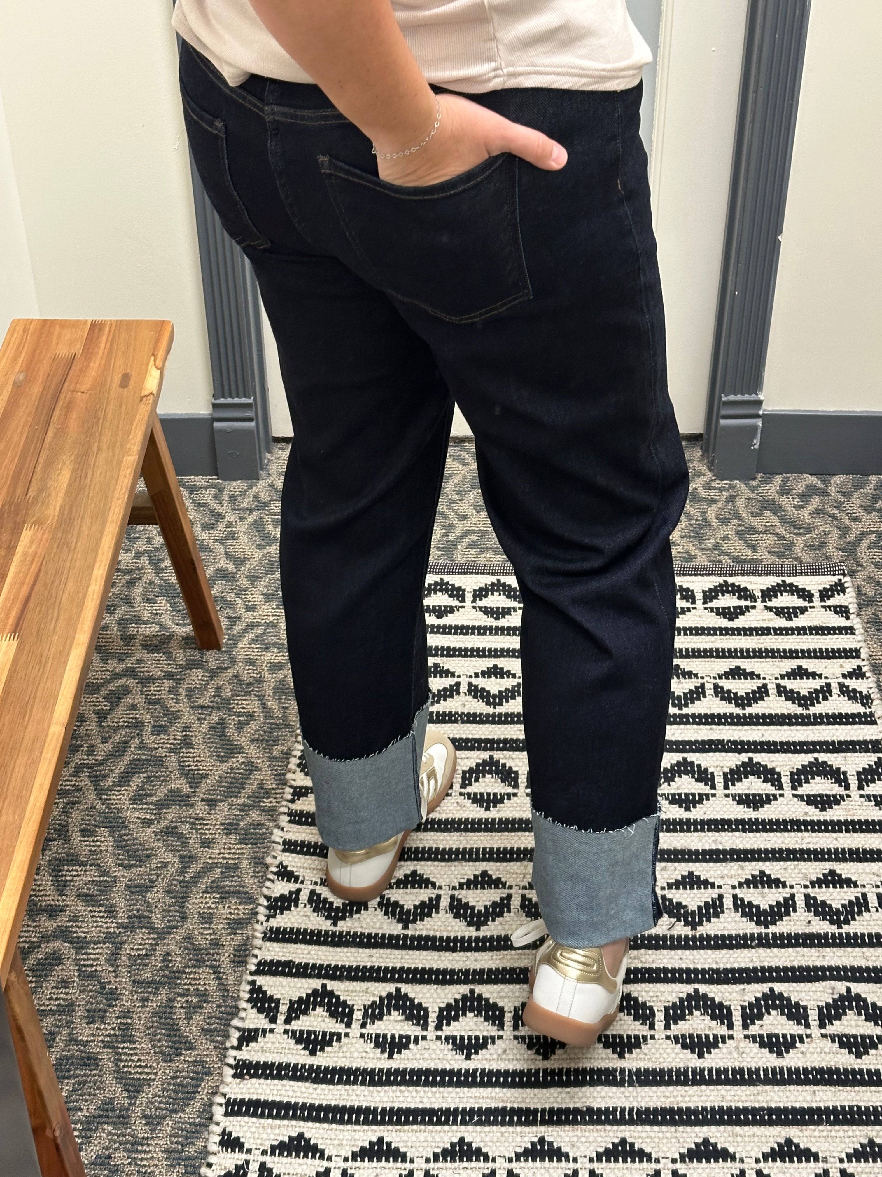 Fay Kindled Cuffed Straight Leg Bottom- Pants KUT FROM THE KLOTH