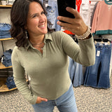 Light Olive Alaine Top Top- Sweatshirts THREAD & SUPPLY