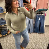 Light Olive Alaine Top Top- Sweatshirts THREAD & SUPPLY