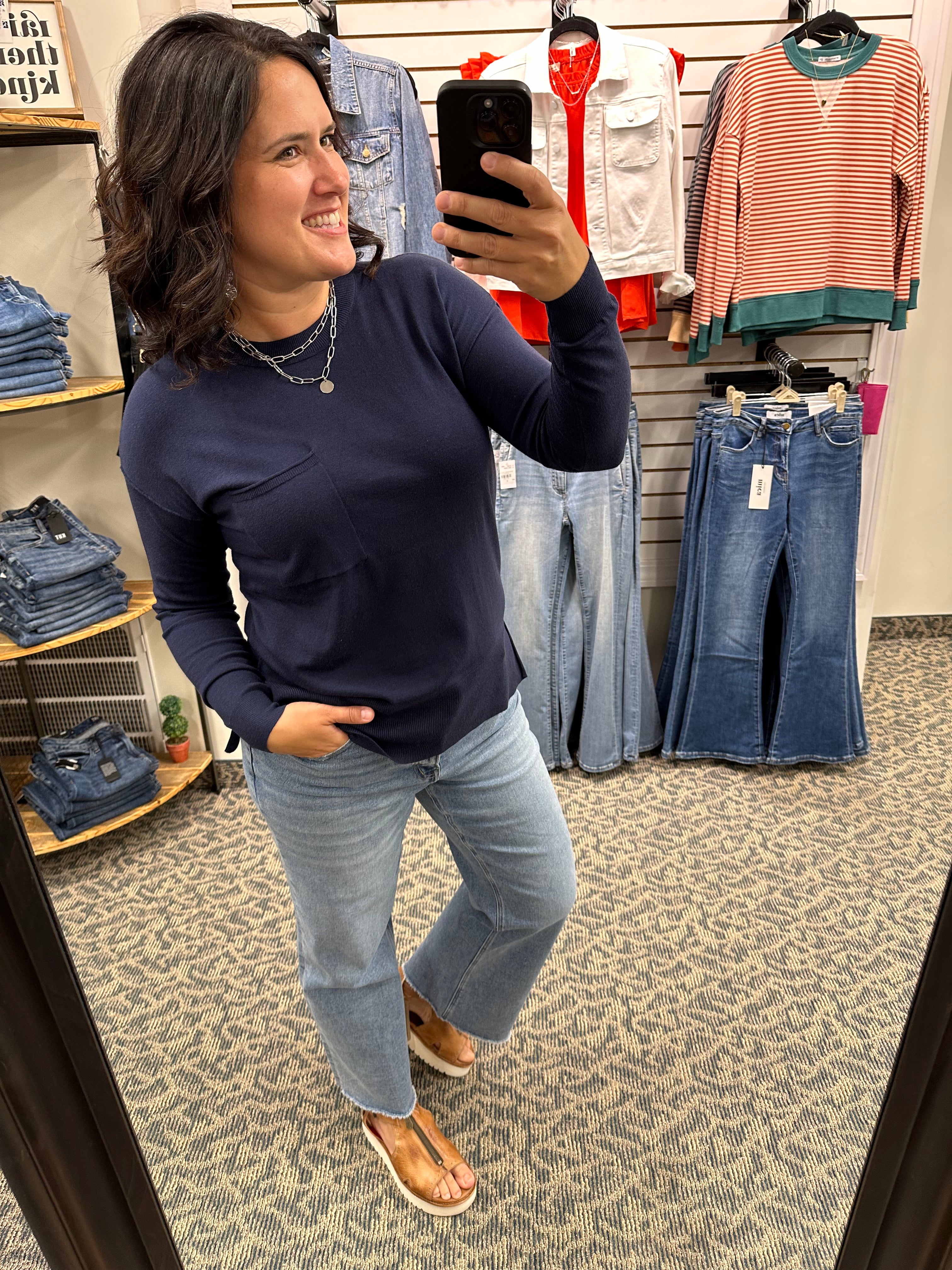 Ink Pocket Sweater Top - Sweater BE COOL