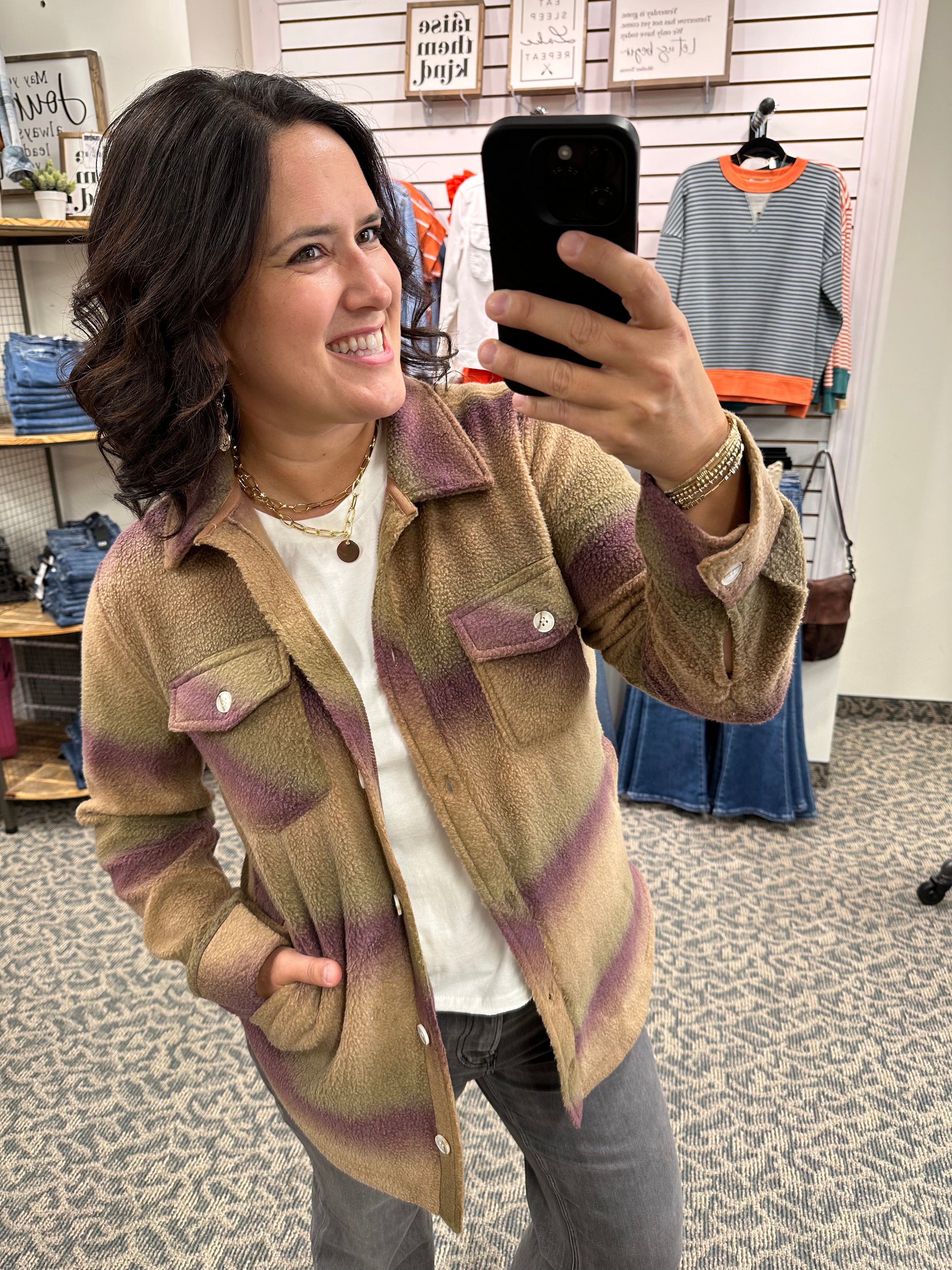 Eggplant Ombre Tullis Shacket Outerwear - Shacket THREAD & SUPPLY