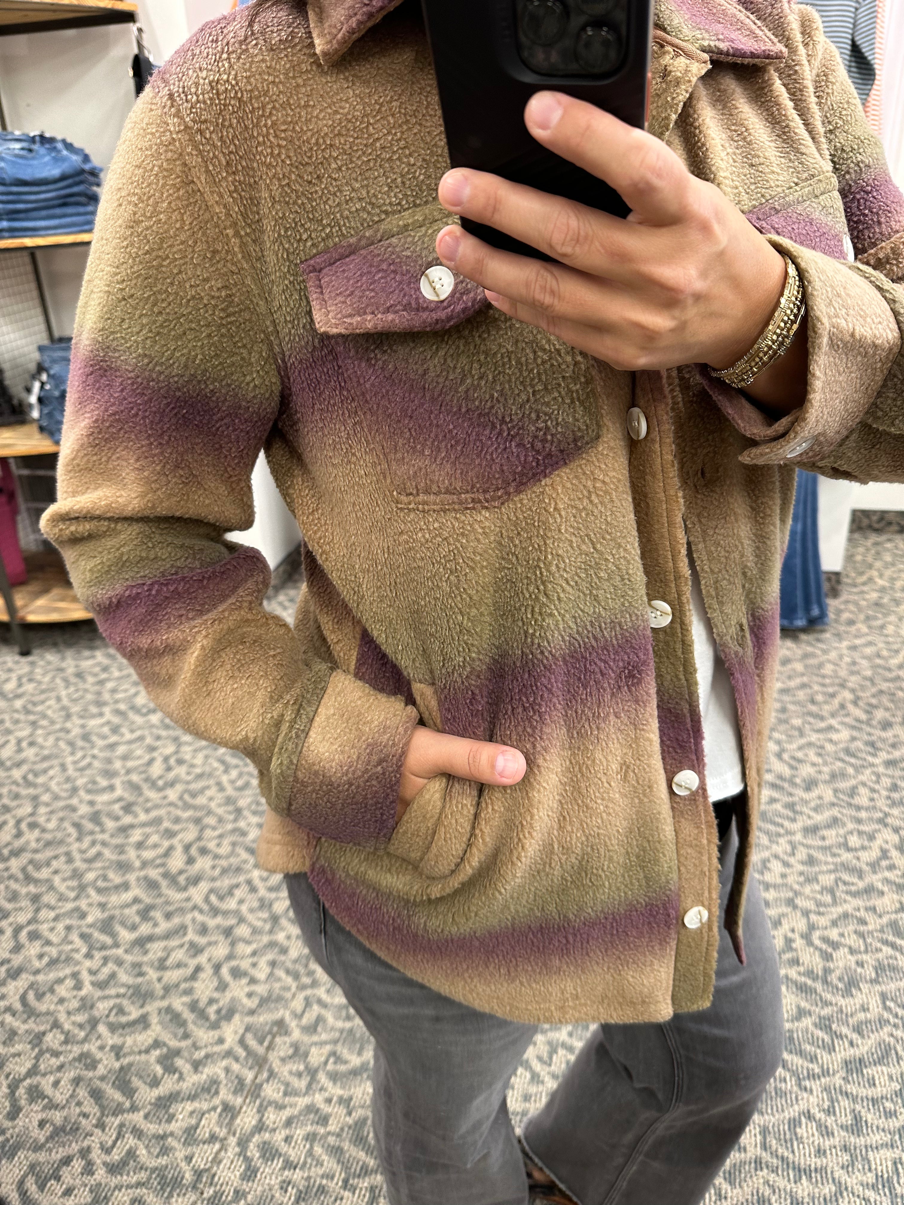 Eggplant Ombre Tullis Shacket Outerwear - Shacket THREAD & SUPPLY