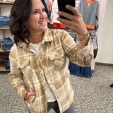 Beige Plaid Tullis Shacket Outerwear - Shacket THREAD & SUPPLY