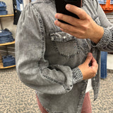 Dark Denim Tencel Long Sleeve Shirt Tops - Button Ups DOE & RAE