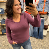 Eggplant Stripe Lauren Top Top - Tee THREAD & SUPPLY