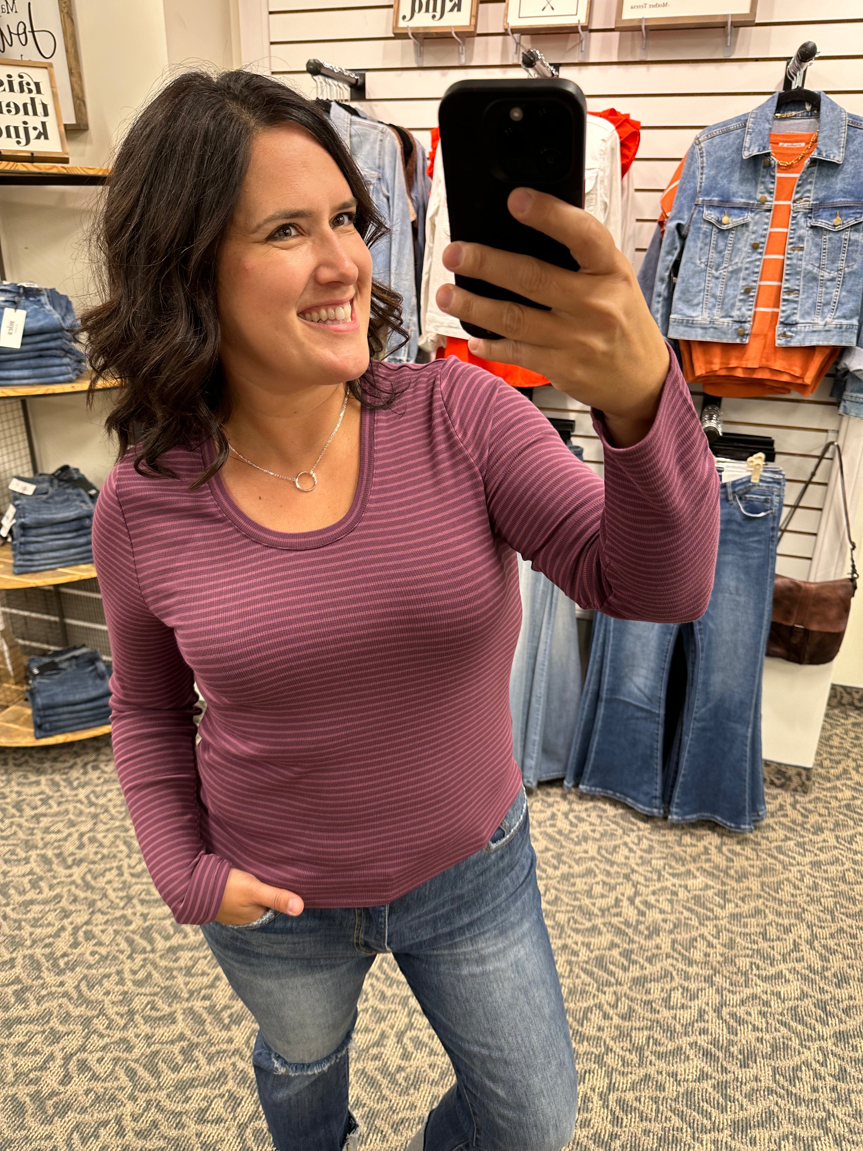 Eggplant Stripe Lauren Top Top - Tee THREAD & SUPPLY