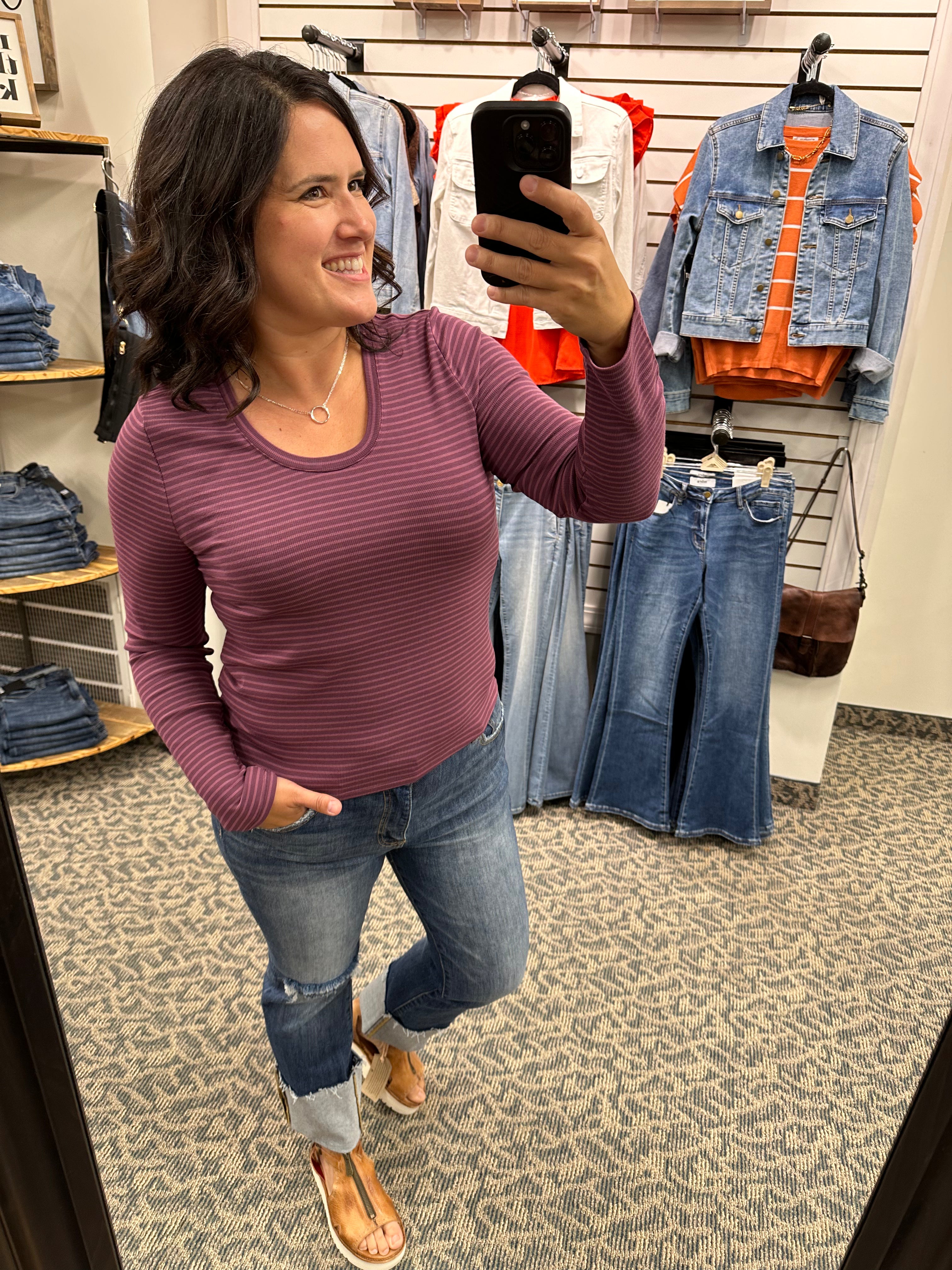 Eggplant Stripe Lauren Top Top - Tee THREAD & SUPPLY