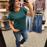 Hunter Green Crew Neck Top Top - Tee STACCATO