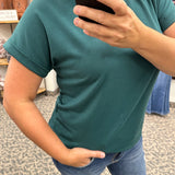 Hunter Green Crew Neck Top Top - Tee STACCATO