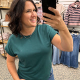 Hunter Green Crew Neck Top Top - Tee STACCATO
