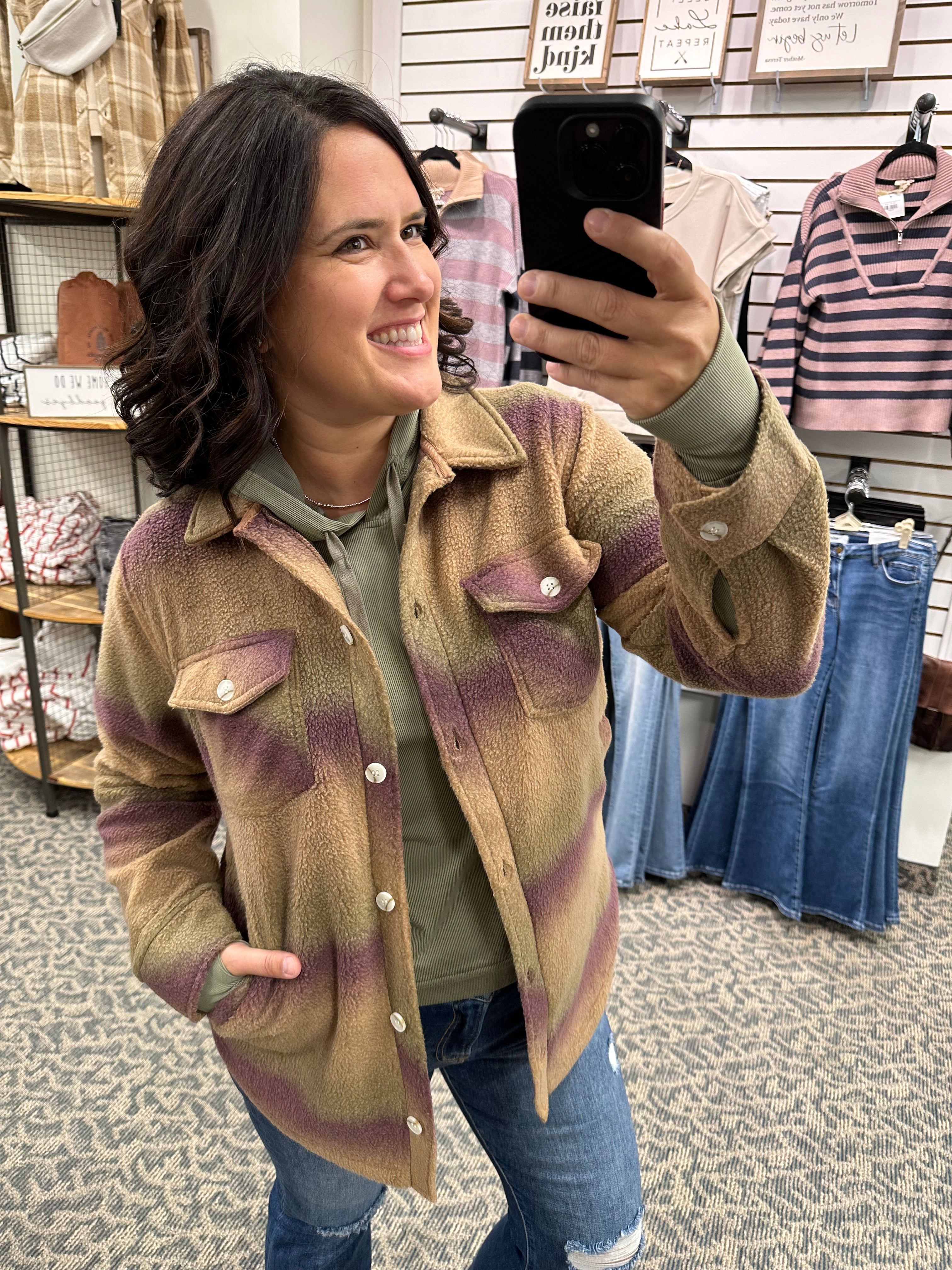 Eggplant Ombre Tullis Shacket Outerwear - Shacket THREAD & SUPPLY