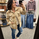 Beige Plaid Tullis Shacket Outerwear - Shacket THREAD & SUPPLY