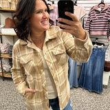 Beige Plaid Tullis Shacket Outerwear - Shacket THREAD & SUPPLY