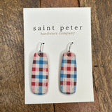 Blue and Red Plaid Earrings Jewelry - Earrings St. Peter Hardware