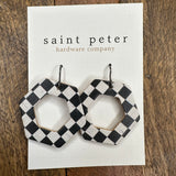 Hexagon Check Earrings Jewelry - Earrings St. Peter Hardware
