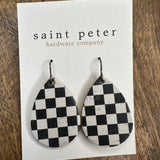 Teardrop Check Earrings Jewelry - Earrings St. Peter Hardware