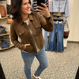 Chocolate Amanda Boxy Jacket (Kut) Outerwear- Jackets KUT FROM THE KLOTH
