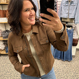 Chocolate Amanda Boxy Jacket (Kut) Outerwear- Jackets KUT FROM THE KLOTH