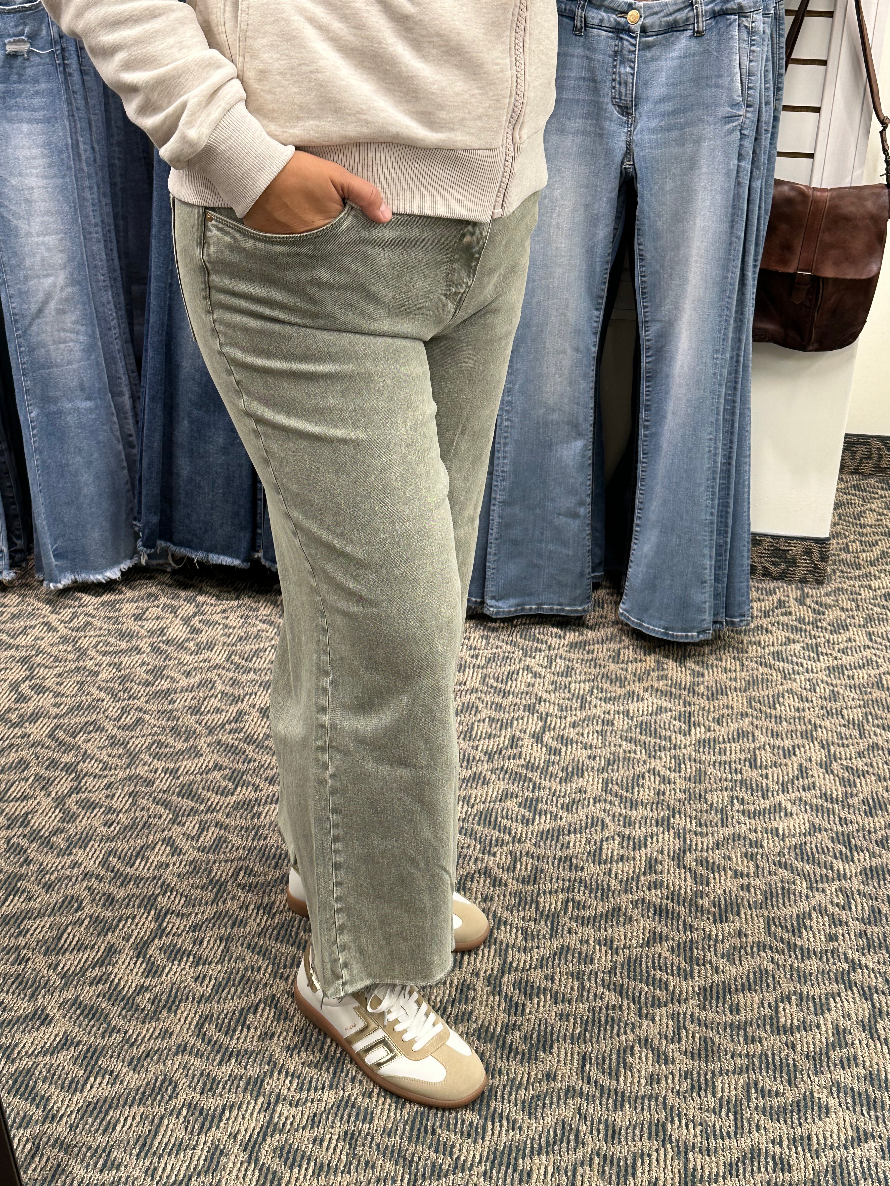 Meg Sage Green High Rise Fab AB (Kut) Bottom- Pants KUT FROM THE KLOTH