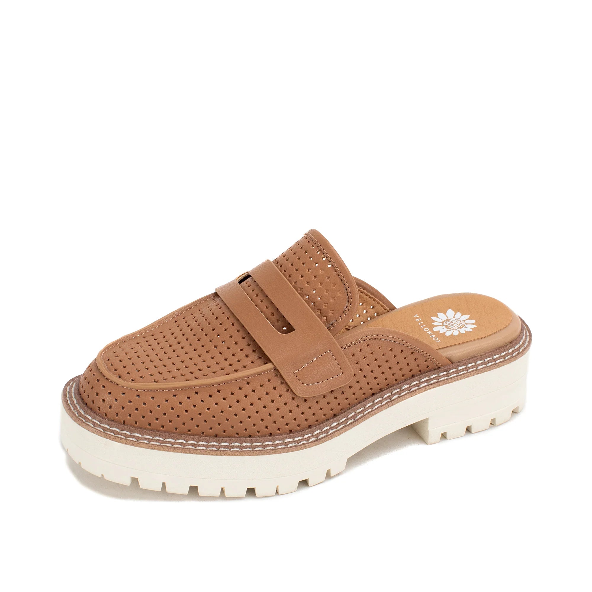 Almond Sherlyn Loafer Mule Shoes - Mules YELLOWBOX
