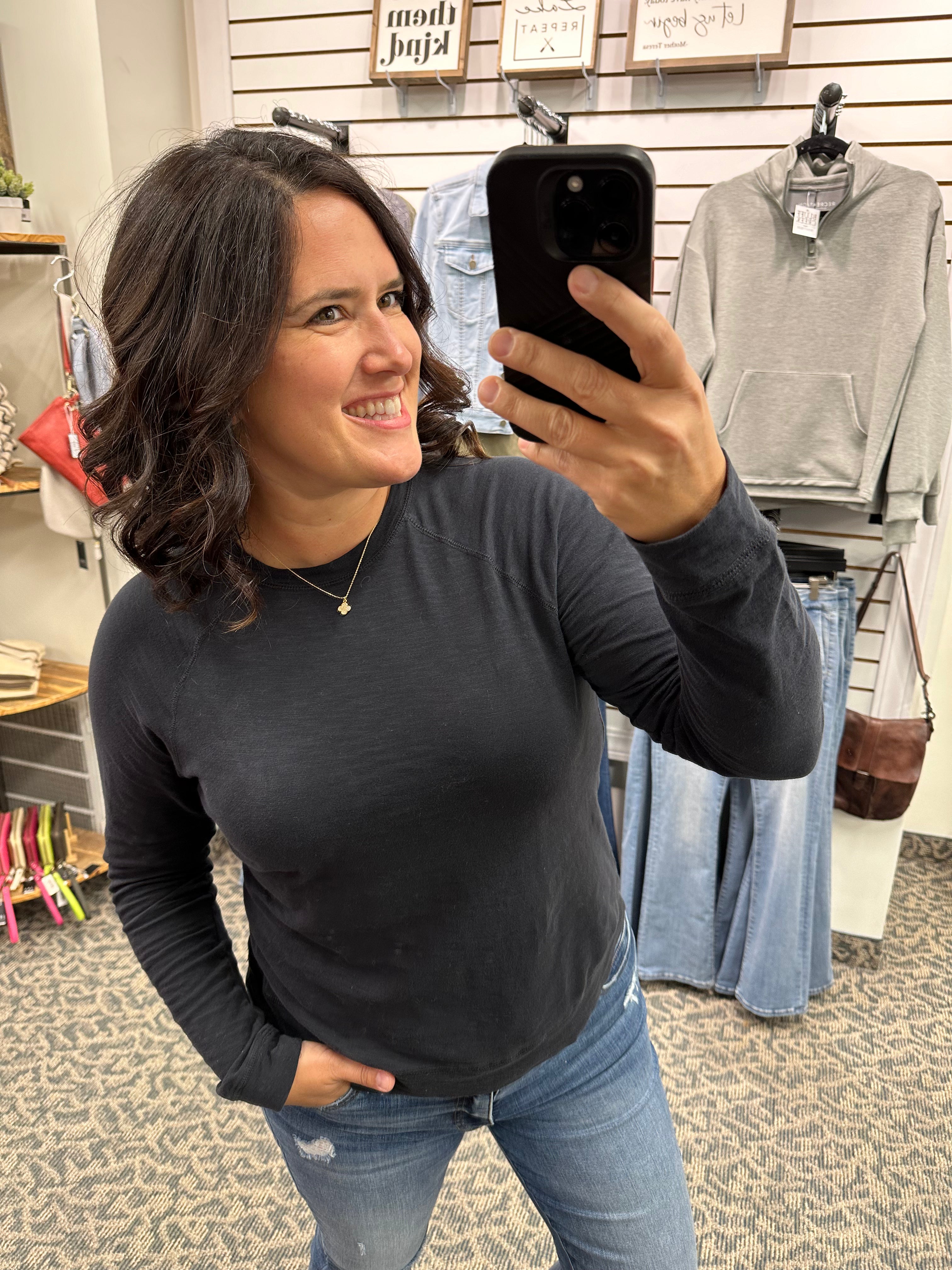 Black Everett Top Tops- Tees THREAD & SUPPLY